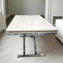 Hanah Home Mesa de Comedor Extensible Yan - Travertino, Cromo